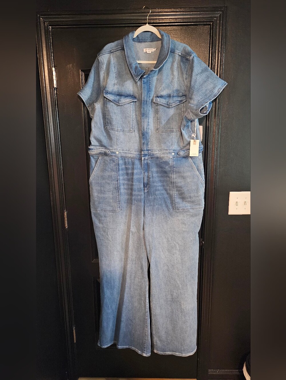 Good American Light Blue Denim Jumpsuit